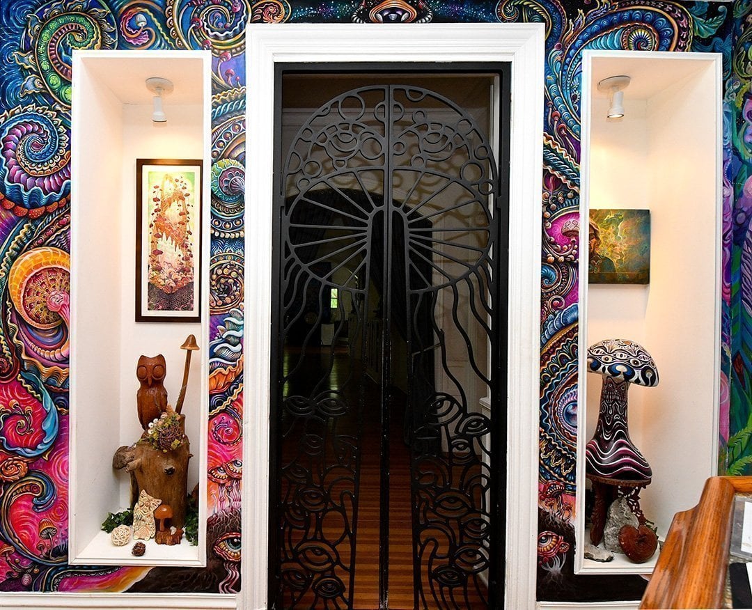 Mushroom Cafe mural by Morgan Mandala and Randal Roberts