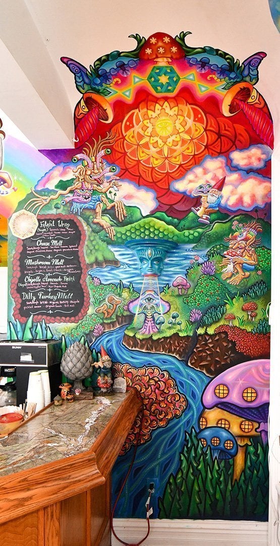 Mushroom Cafe mural by Burgandy Viscosi